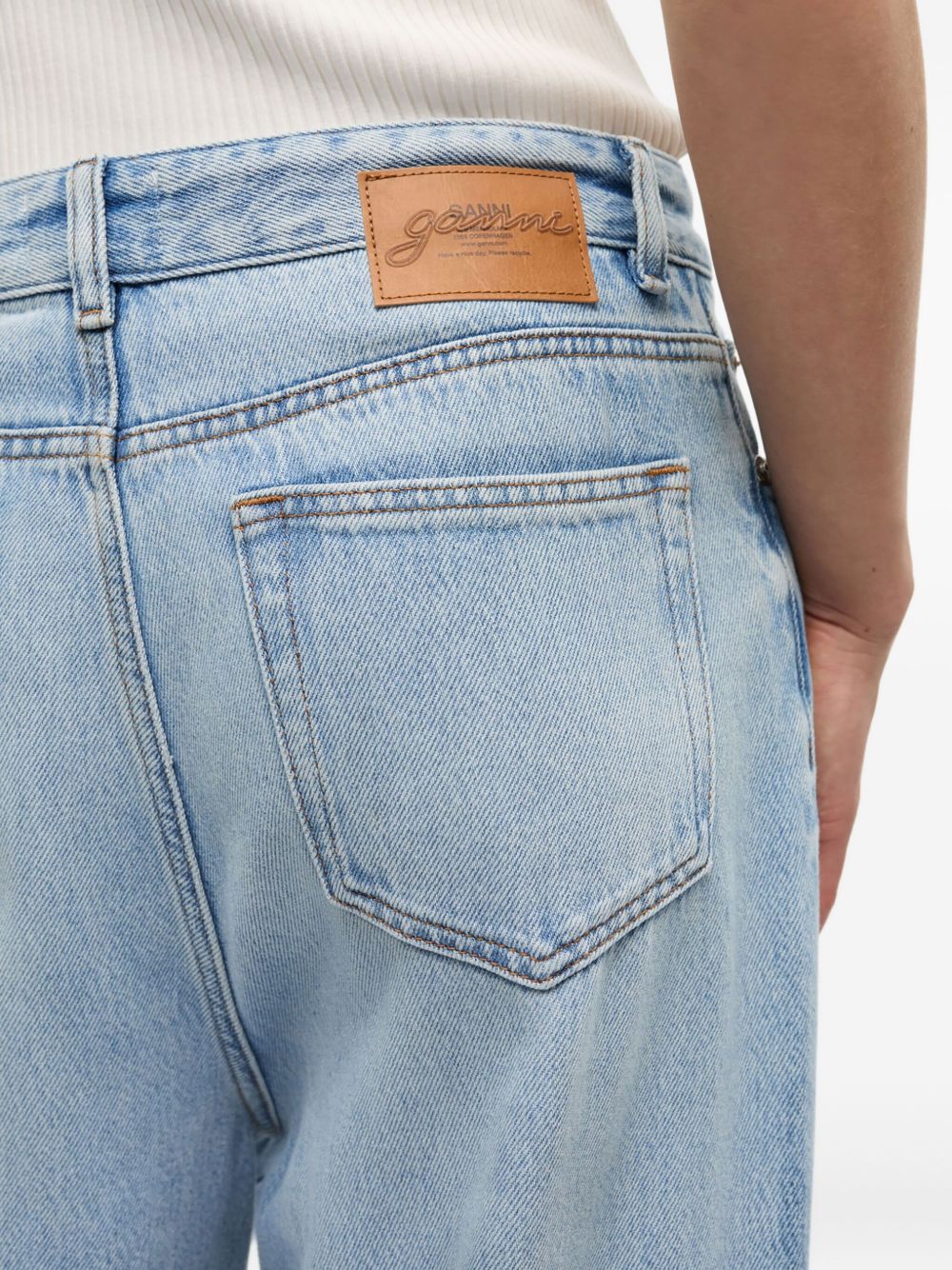 Ganni Baggy Organic Cotton Denim Jeans in Clear Blue Clear Blue