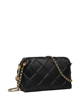 Tory Burch Small Fleming Quilted Leather Crossbody Bag Black