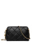 Tory Burch Small Fleming Quilted Leather Crossbody Bag Black