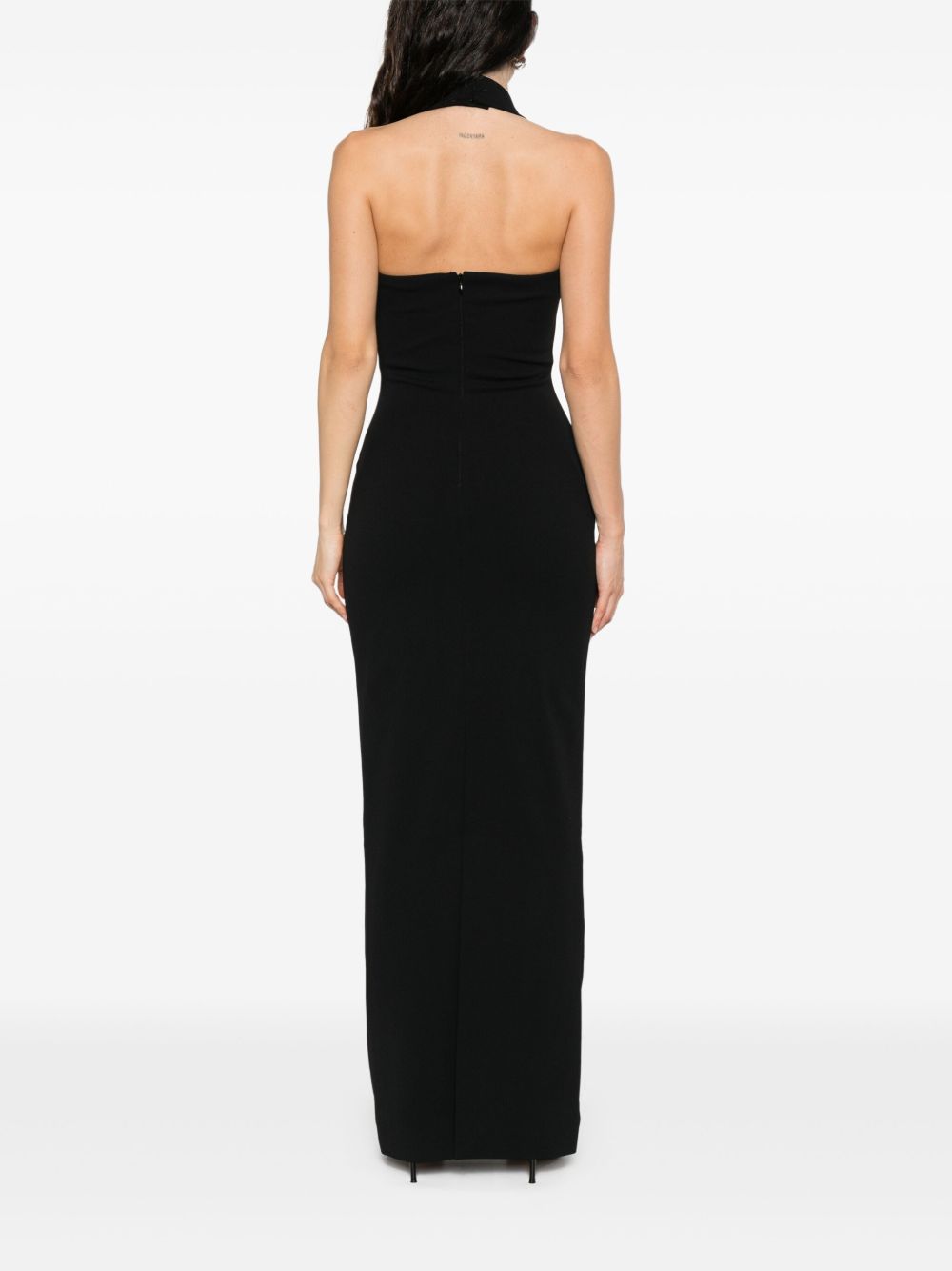 Solace London Square-Neck Maxi Dress Black