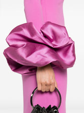 Solace London Off-Shoulder Fuchsia Maxi Dress with Ruffle Cuffs Fuchsia