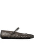 Jimmy Choo Jelly Crystal Embellished Flat Ballet Shoes Black Black