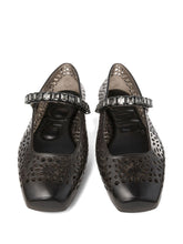 Jimmy Choo Jelly Crystal Embellished Flat Ballet Shoes Black Black