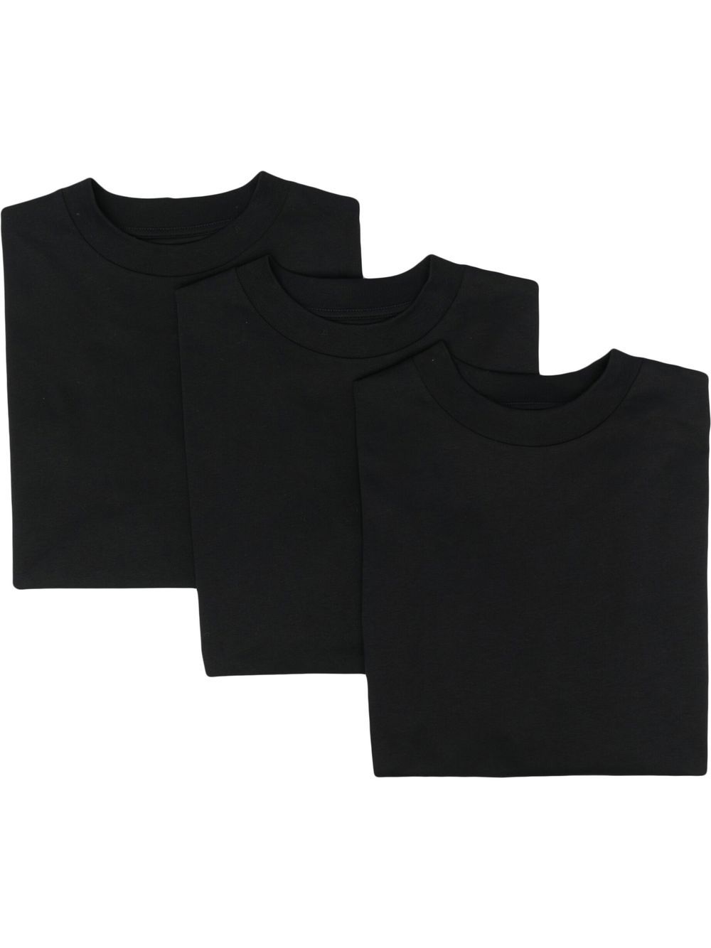 Jil Sander Plus Pack of Three Cotton Logo Patch T-Shirts Black