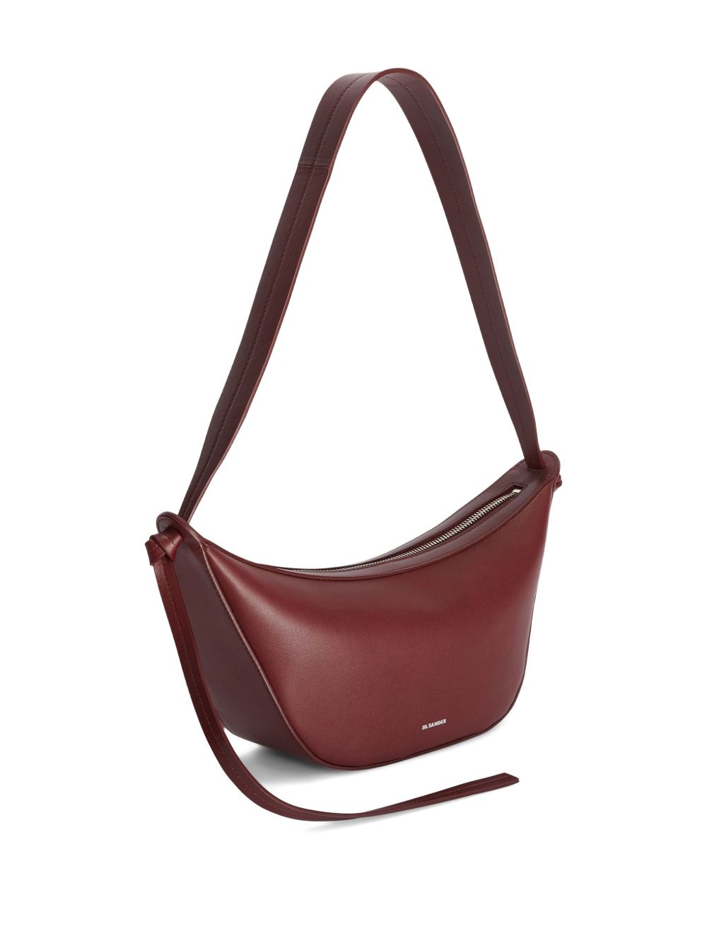Jil Sander Small Knot Leather Crossbody Bag Bordeaux