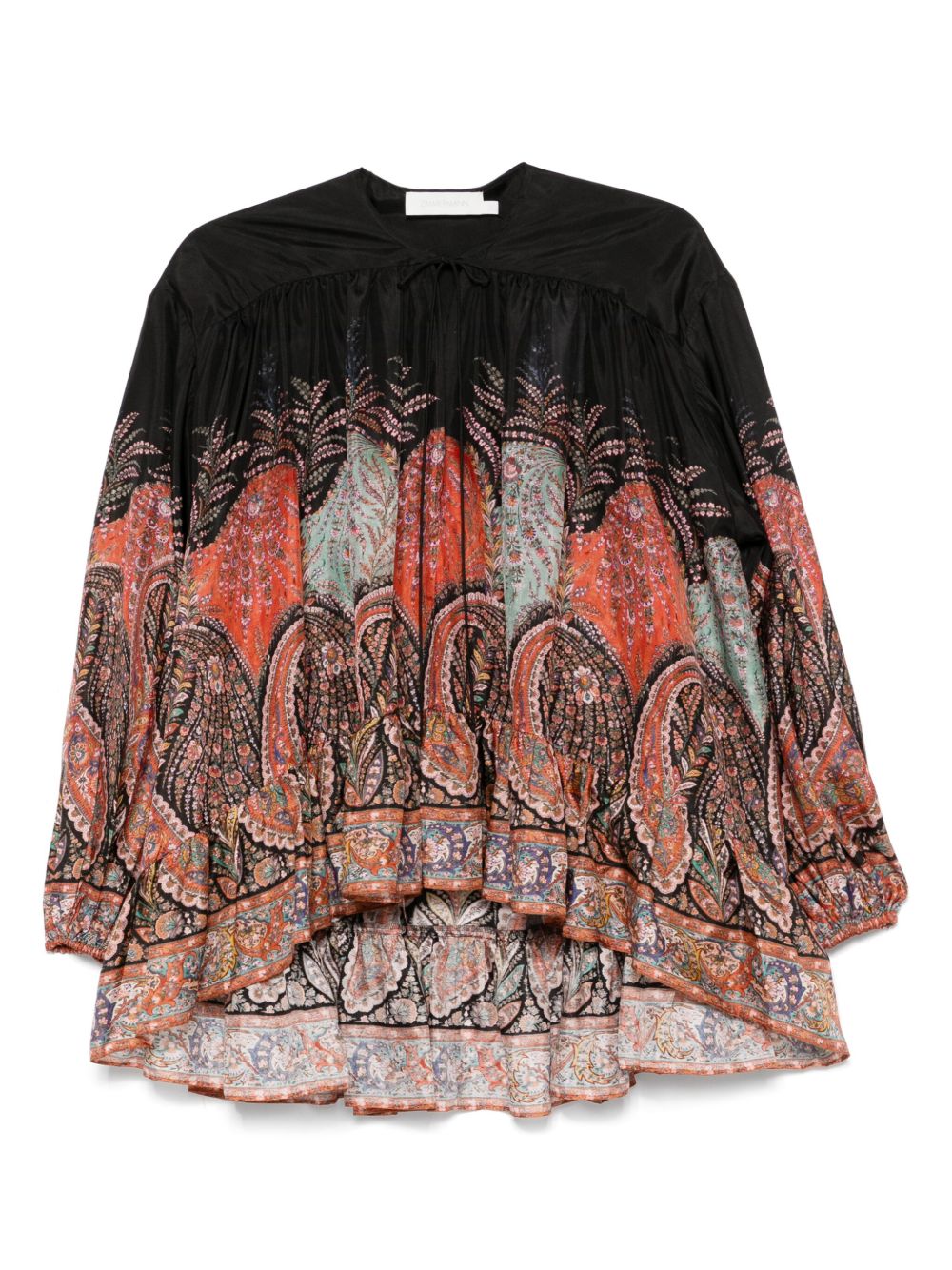Zimmermann Rhiannon Paisley Silk Blouse Black