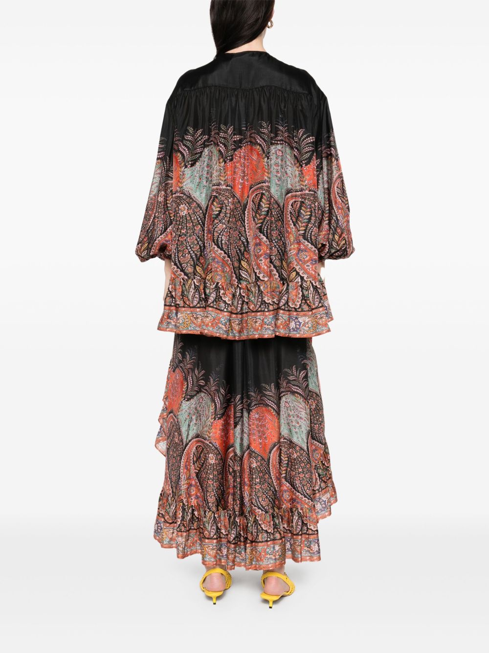 Zimmermann Rhiannon Paisley Silk Blouse Black