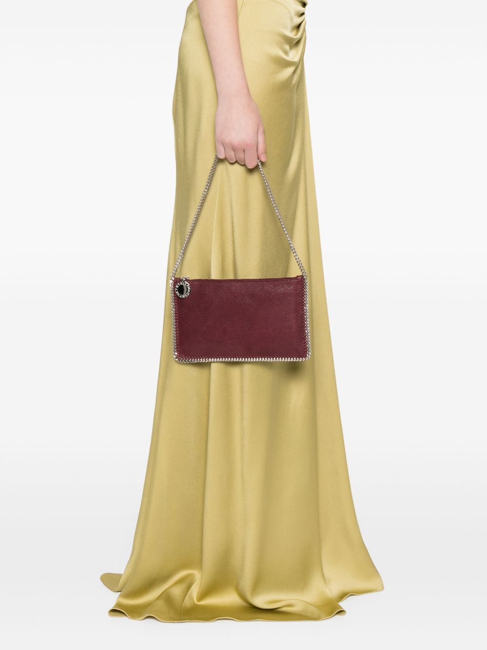 Stella McCartney Falabella Amaranth Purple Chain Clutch Bag bordeaux