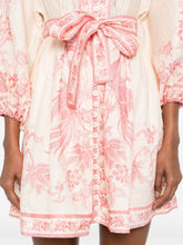 Zimmermann Lucky Linen Belted Mini Dress Pink