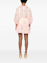 Zimmermann Lucky Linen Belted Mini Dress Pink