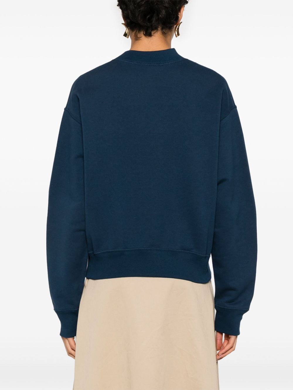 Chloè Logo-Patch Cotton Sweatshirt Blue Blue
