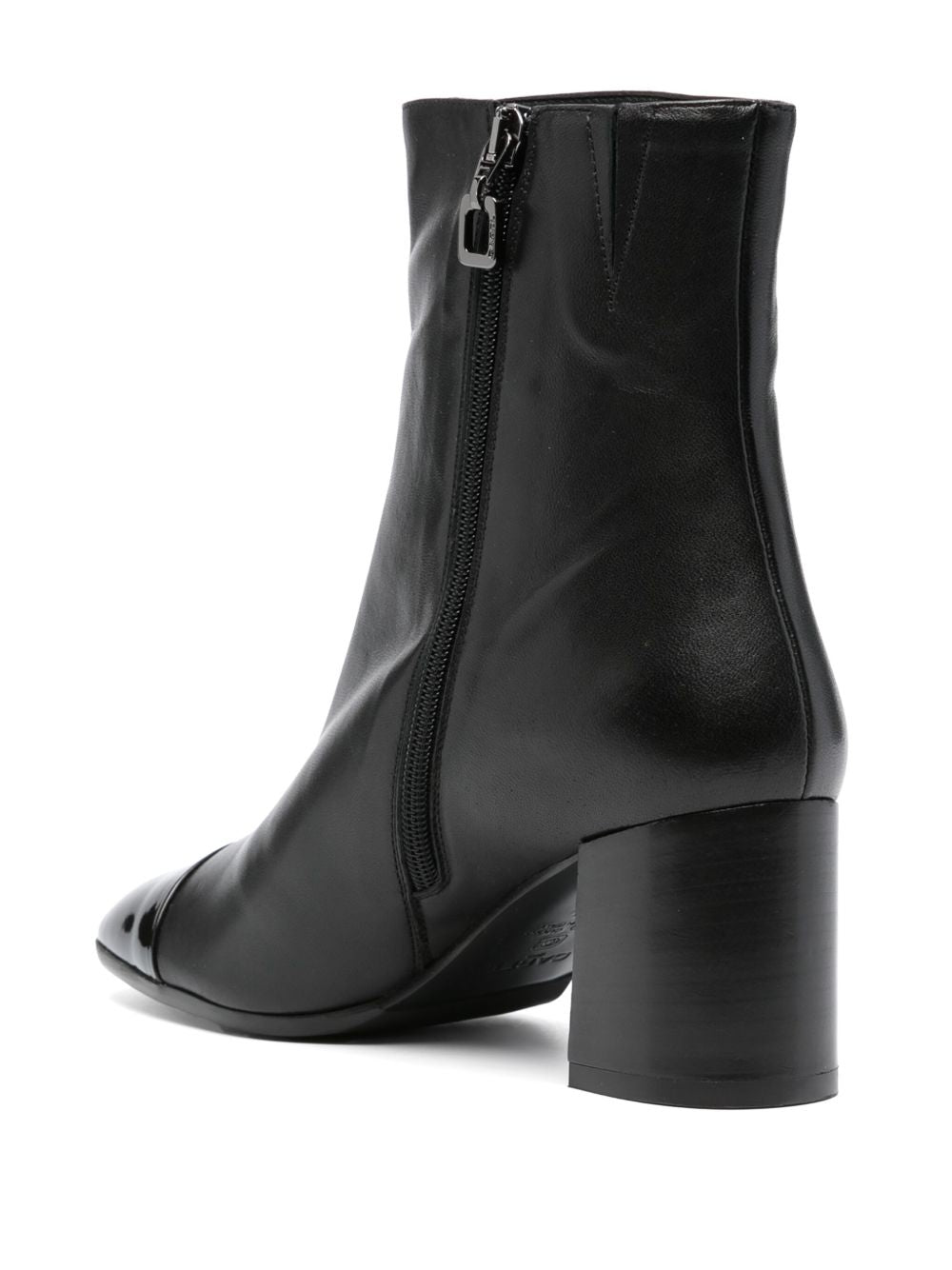 Carel Paris Block-Heel Calf Leather Ankle Boots Black