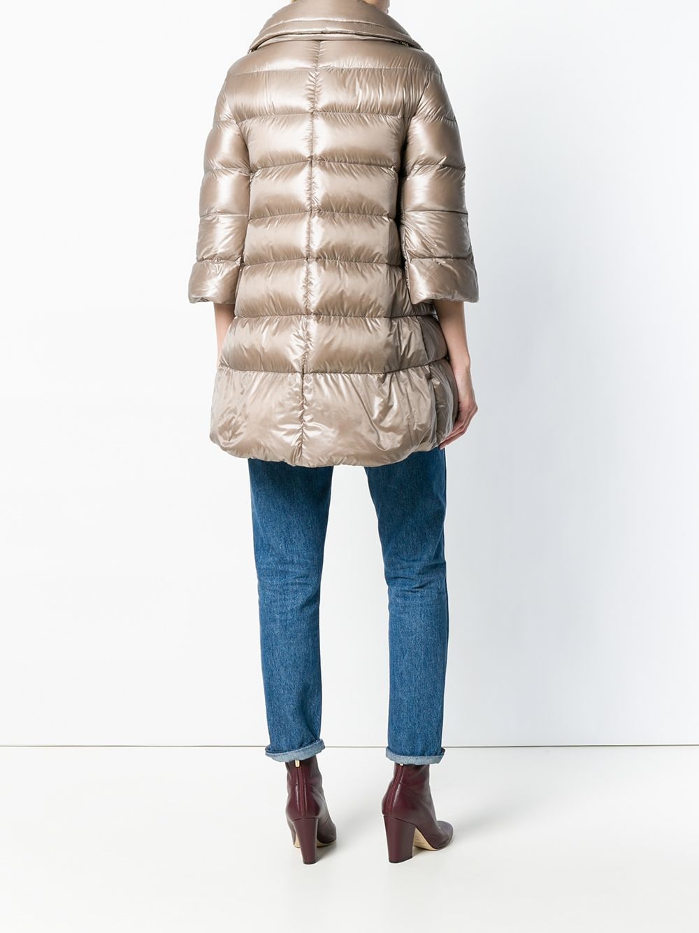 Herno Feather-Down Padded Midi Coat Dove Grey