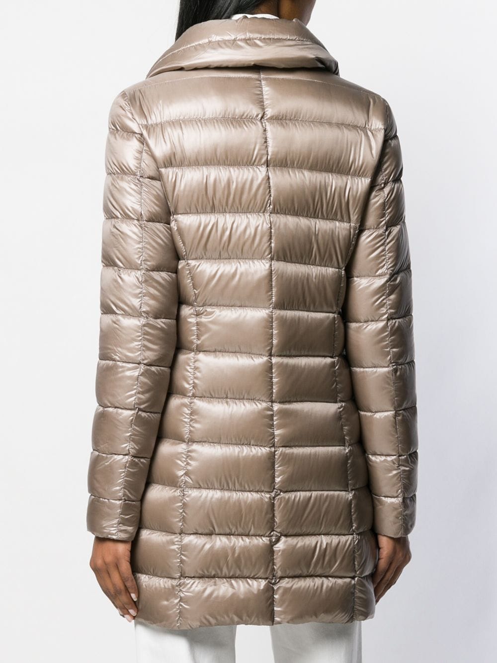 Herno Maria Midi Feather Down Jacket Dove Grey