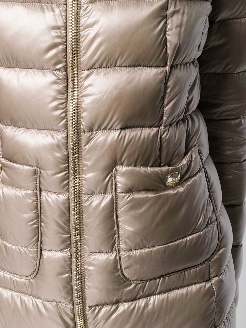 Herno Maria Midi Feather Down Jacket Dove Grey