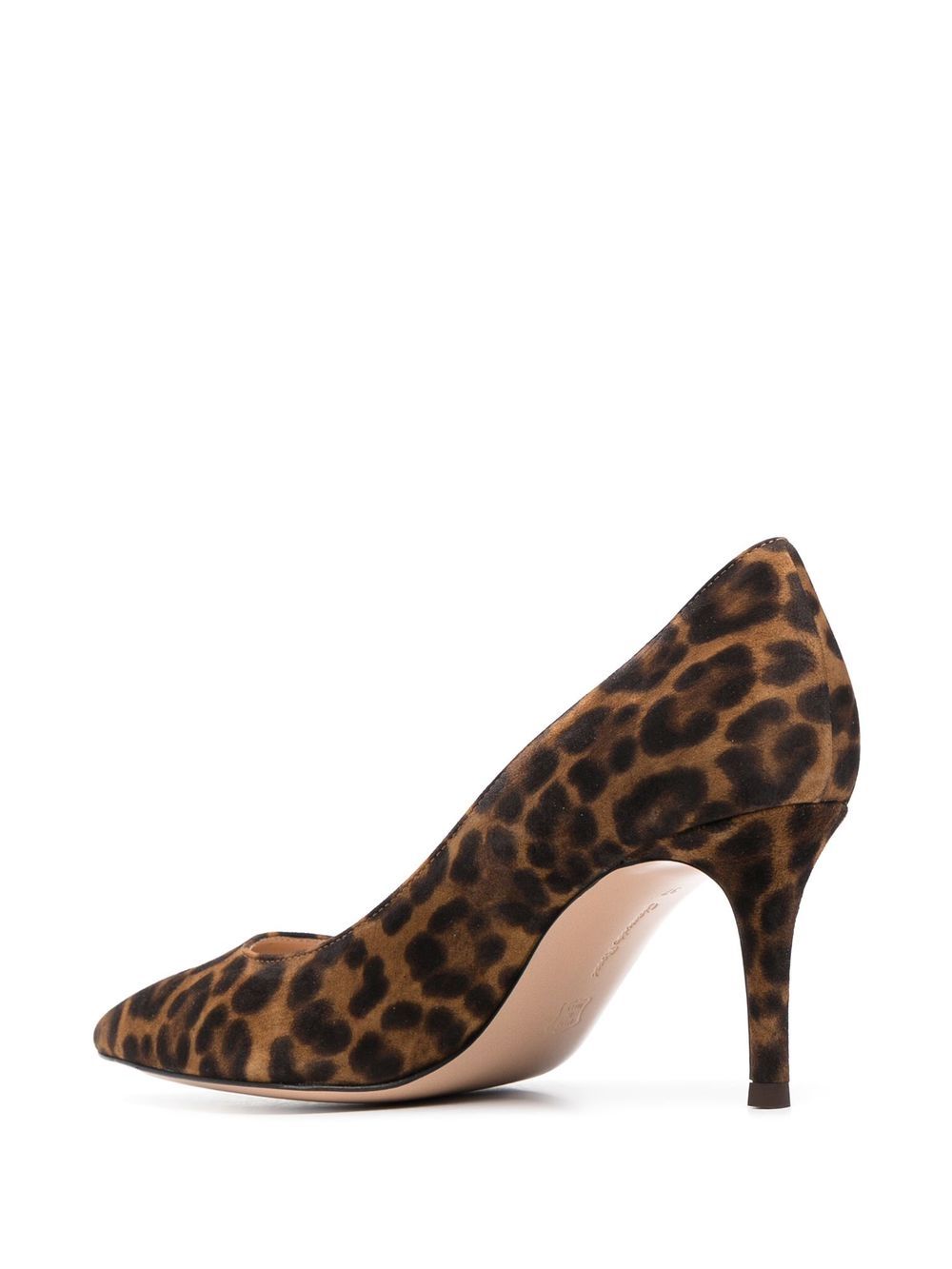 Gianvito Rossi With Heel Leopard-Print Suede Pumps Brown