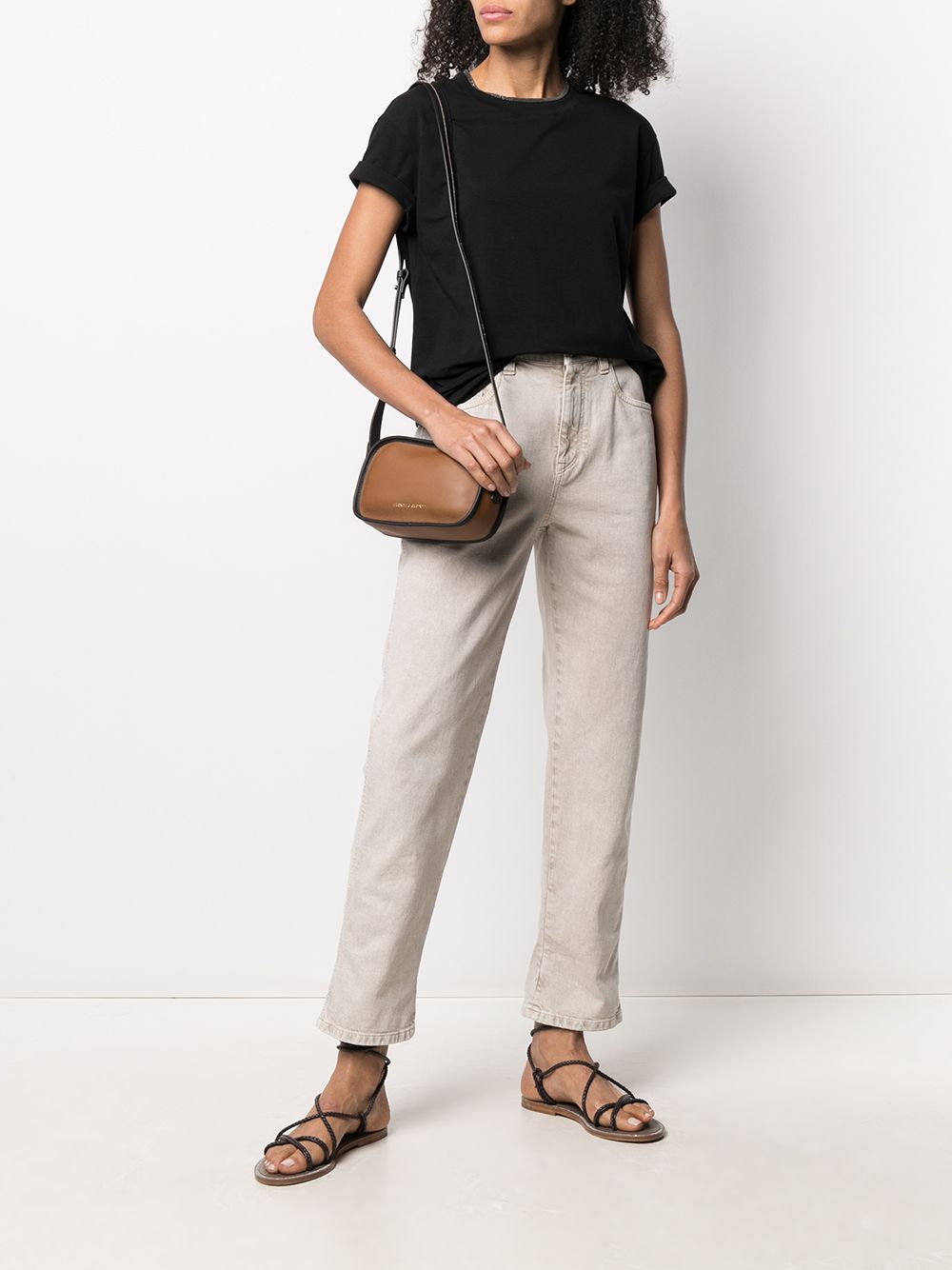 Brunello Cucinelli Cotton Round-Neck Keyhole T-Shirt Black