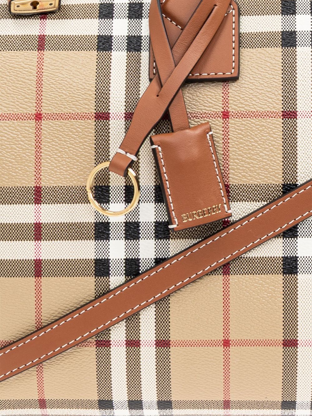 Burberry Medium Check Bowling Bag Beige