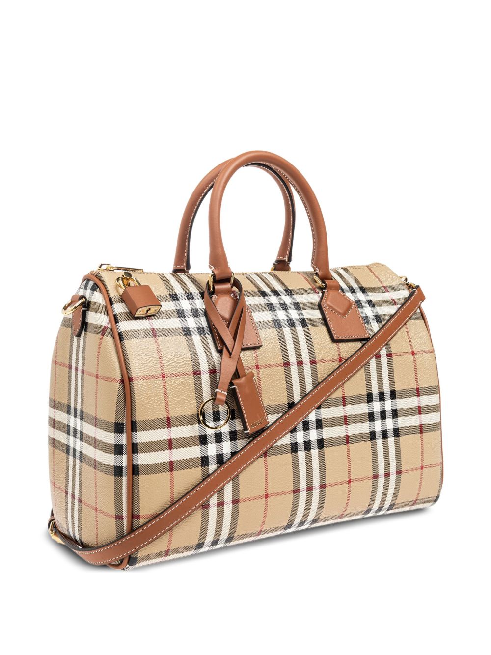 Burberry Medium Check Bowling Bag Beige