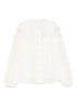 Zimmermann Embroidered Cotton Blouse with Round Neck Ivory Ivory