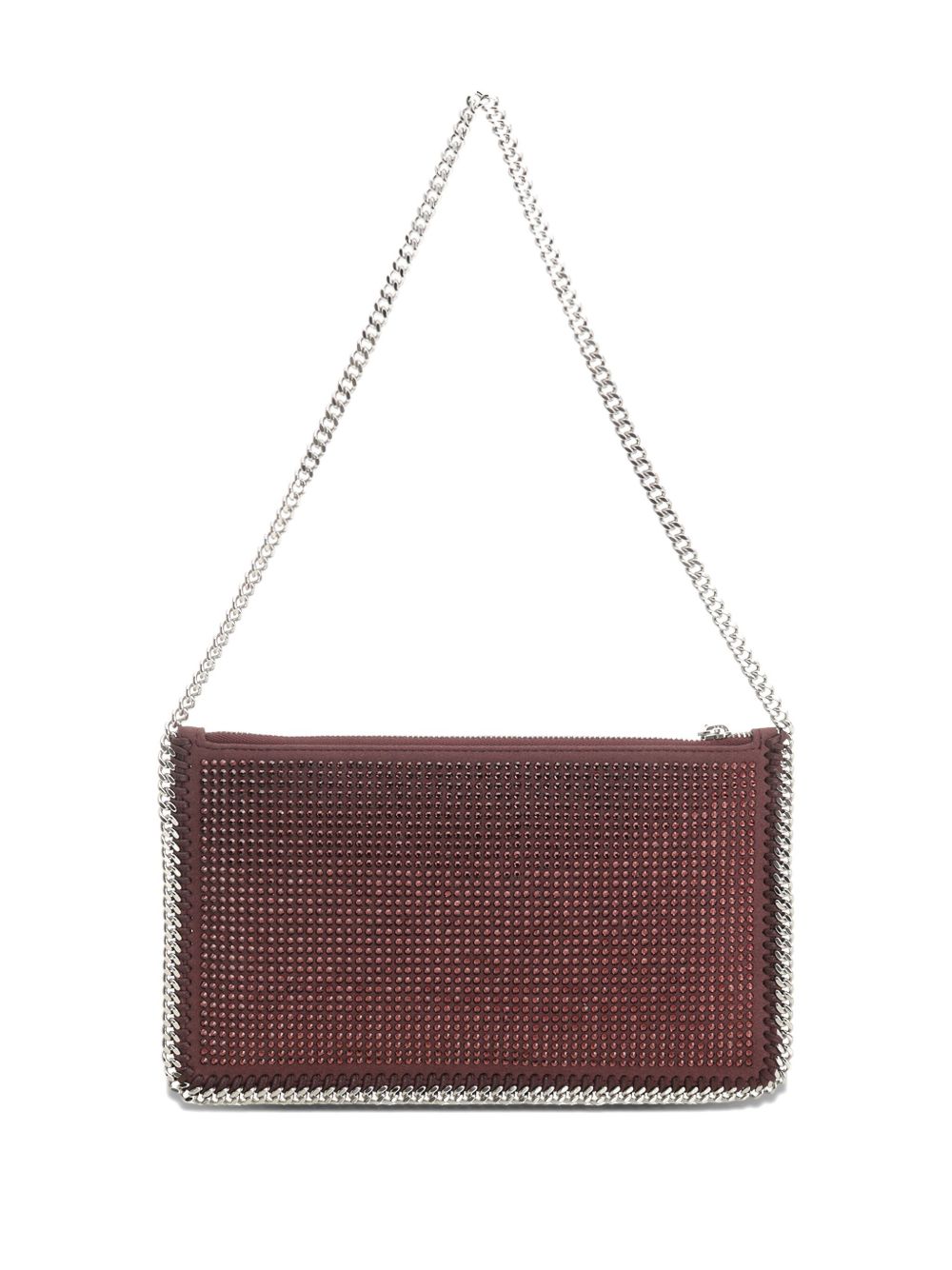 Stella McCartney Falabella Crystal-Embellished Burgundy Clutch Shoulder Bag Bordeaux