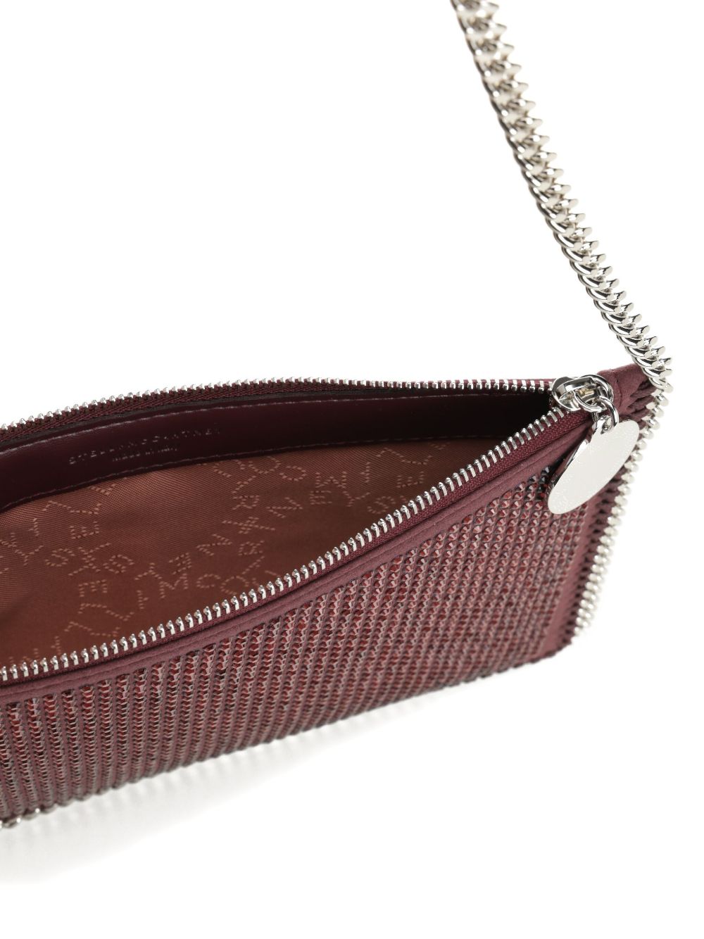 Stella McCartney Falabella Crystal-Embellished Burgundy Clutch Shoulder Bag Bordeaux