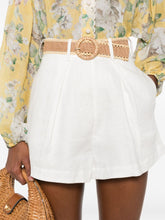 Zimmermann High-Waisted Linen Shorts Ivory