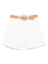 Zimmermann High-Waisted Linen Shorts Ivory