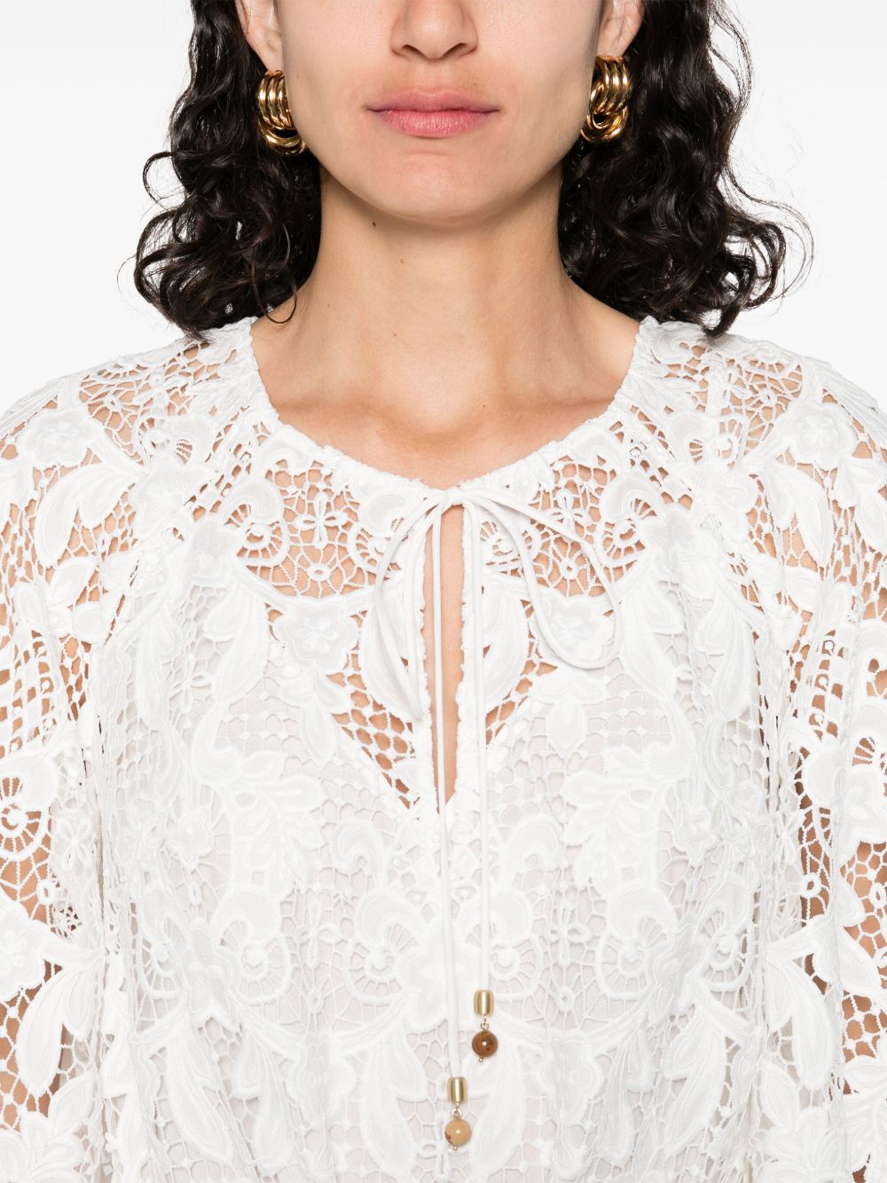 Zimmermann Coco Lace Midi Dress Ivory