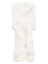 Zimmermann Lucky Linen Floral-Print Midi Dress Beige