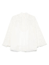 Zimmermann Ascension Lace-Panel Tunic Dress Beige