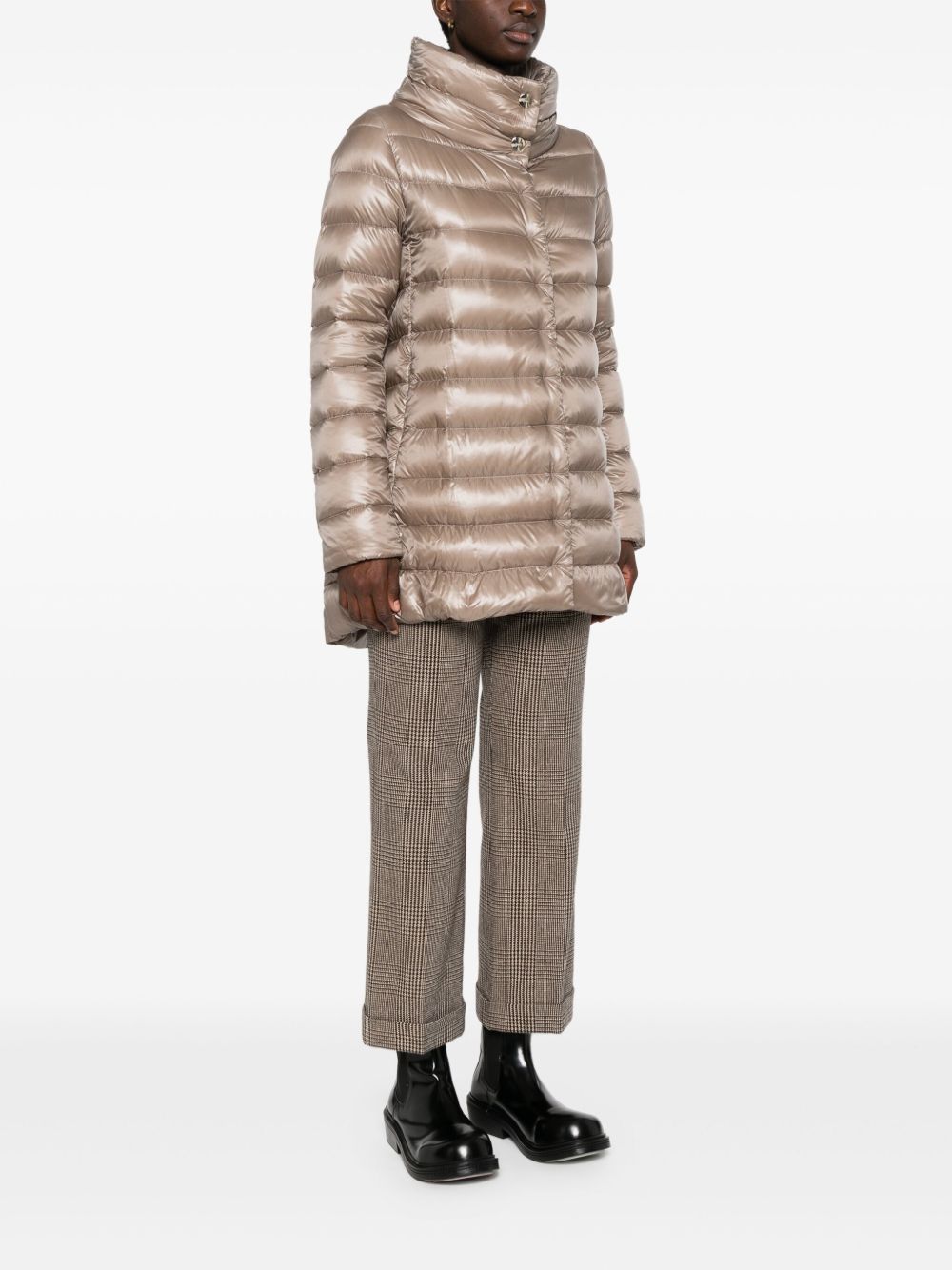 Herno Padded Midi Down Jacket in Dove Grey Dove Grey