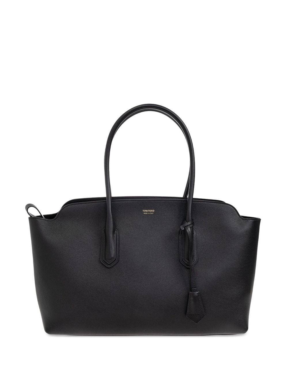Tom Ford Structured Smooth Calf Leather Tote Bag Black
