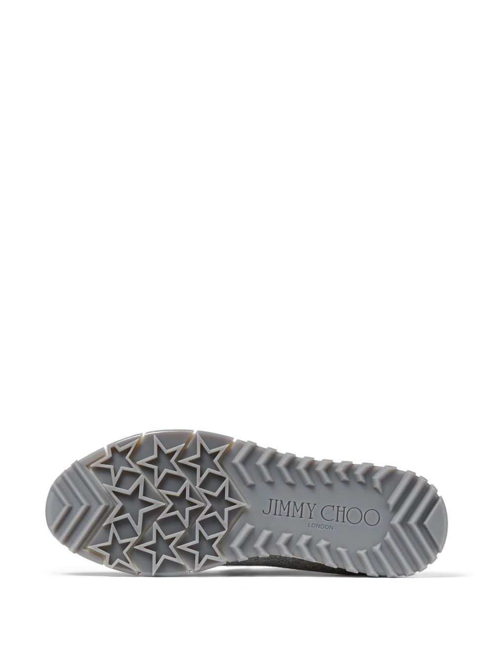 Jimmy Choo Veles Pearl Embellished Knit Sneakers Grey