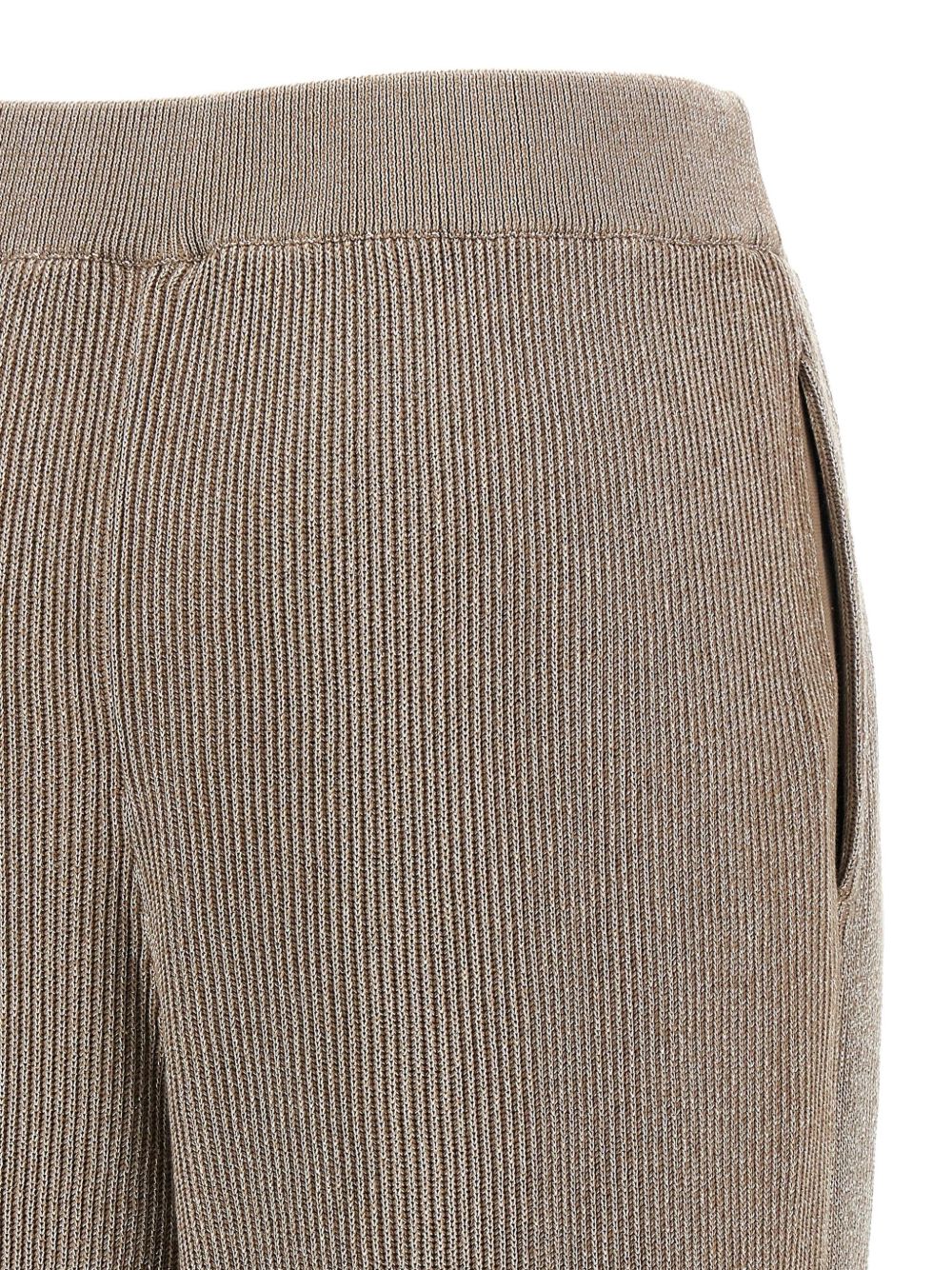 Brunello Cucinelli Elasticated Waistband Light Brown Cotton Trousers Light brown