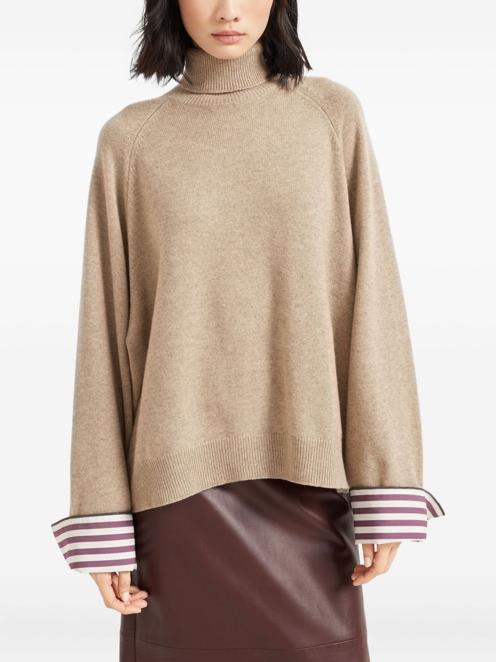 Brunello Cucinelli Cashmere Roll-Neck Sweater Brown Brown