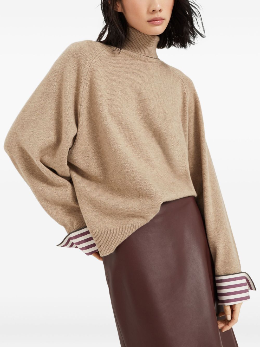 Brunello Cucinelli Cashmere Roll-Neck Sweater Brown Brown