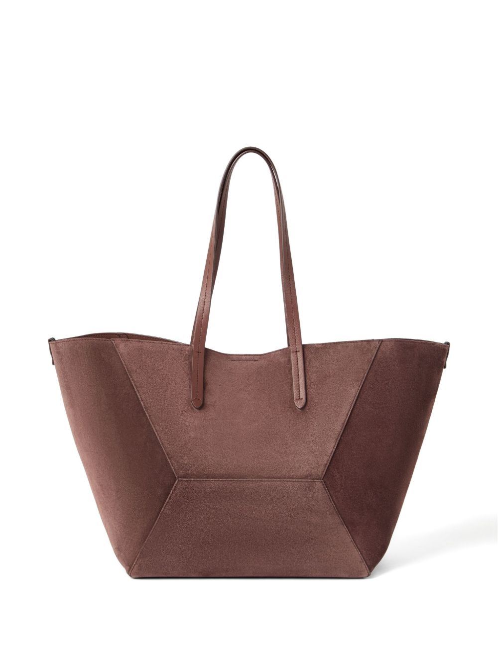 Brunello Cucinelli BC Duo suede shopper with monili detail bordeaux