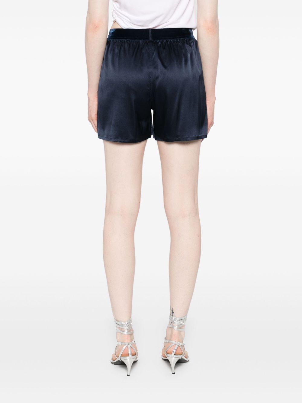 Tom Ford Silk Elastic-Waistband Shorts Blue