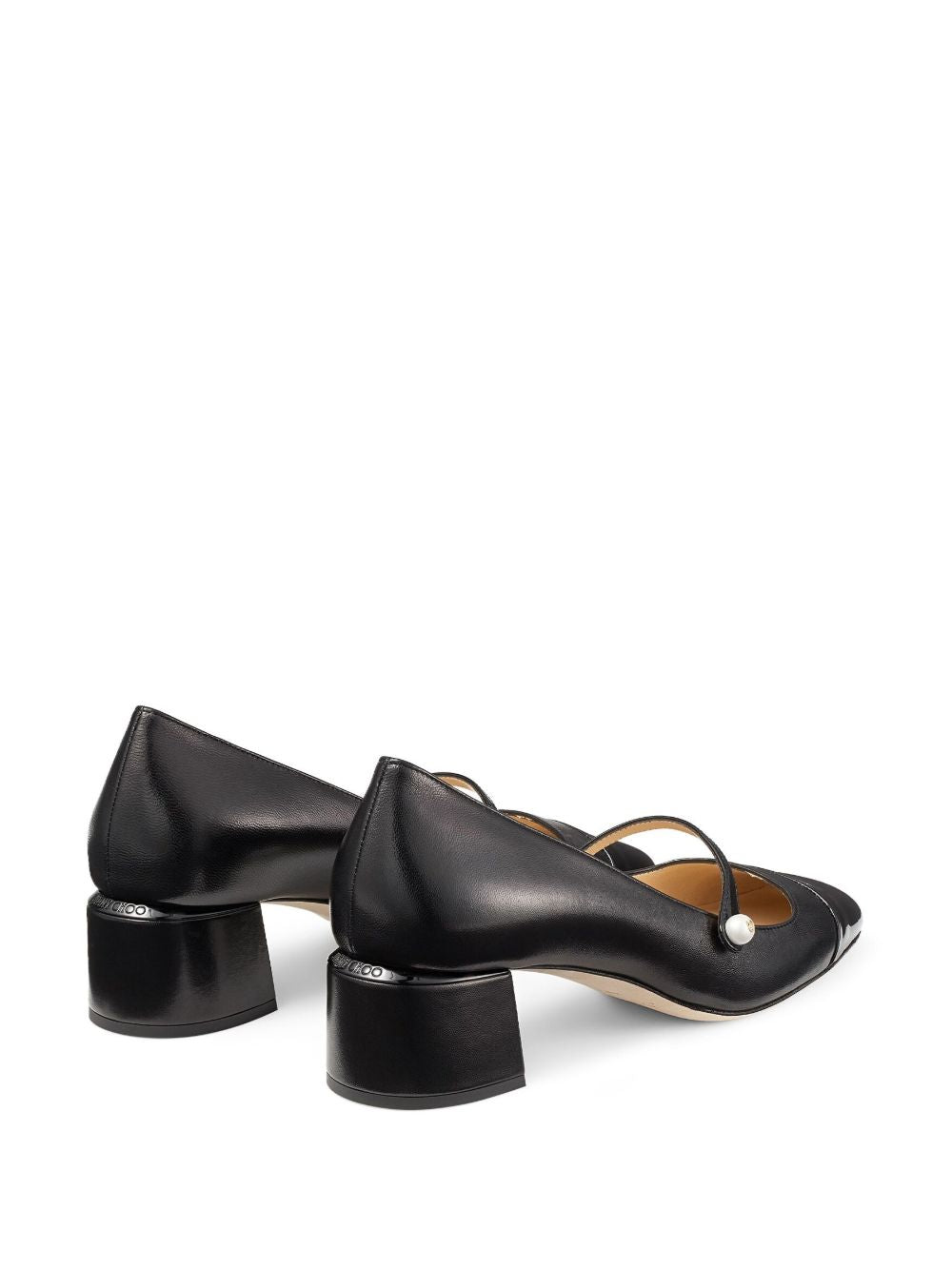 Jimmy Choo Elisa Patent Leather Pumps With Faux-Pearl Detail Black