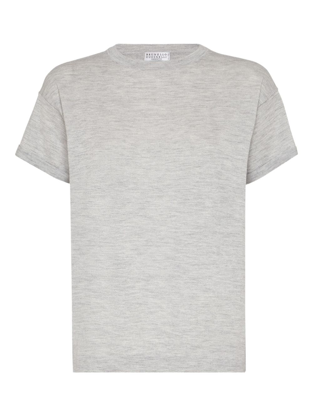 Brunello Cucinelli Cashmere-Silk Blend Round-Neck T-Shirt Light Grey