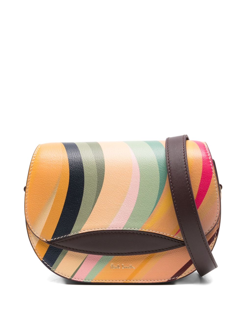 Paul Smith Swirl Leather Saddle Shoulder Bag Multicolour