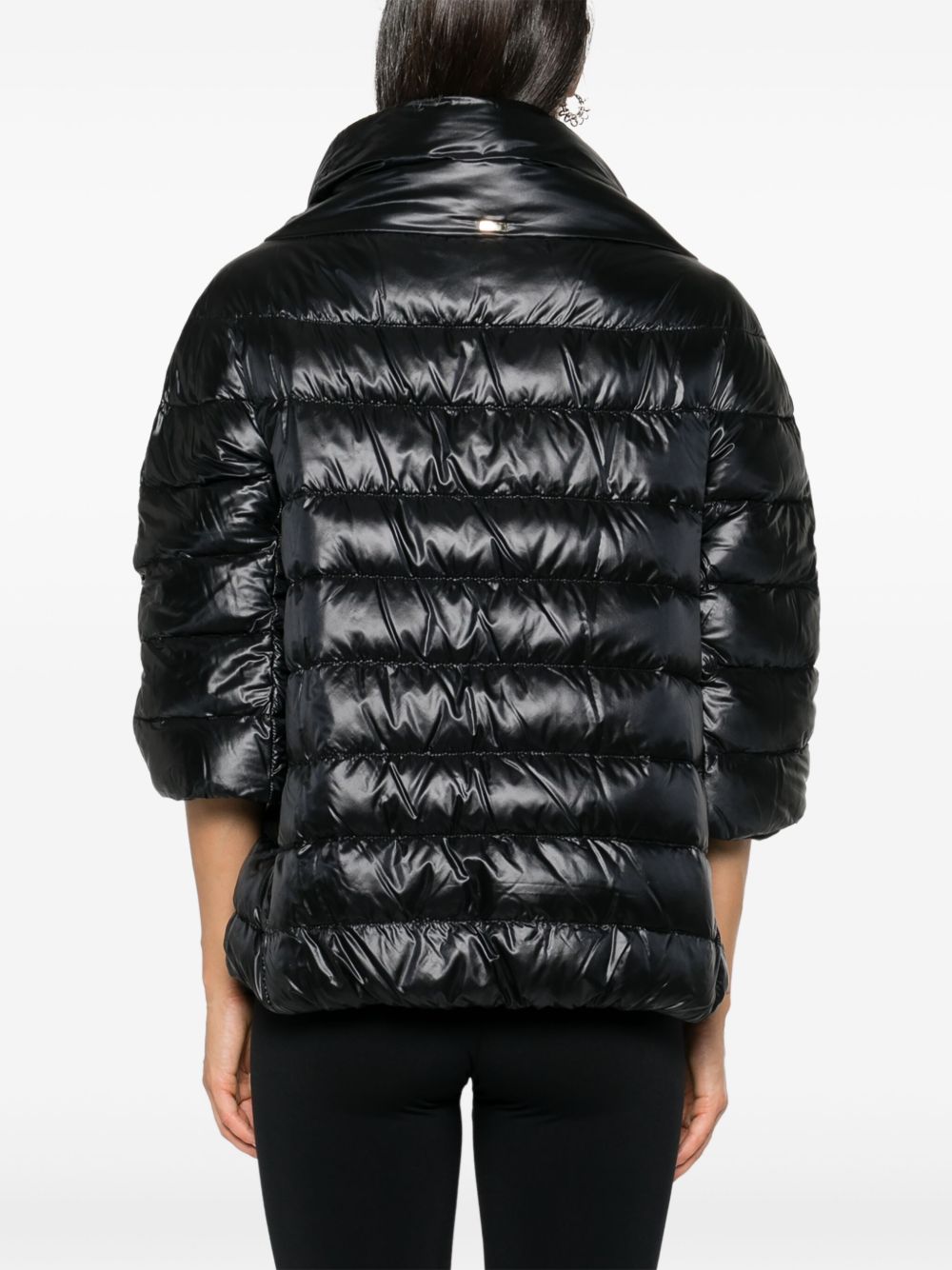 Herno Quilted Padded Down Cape Black Black