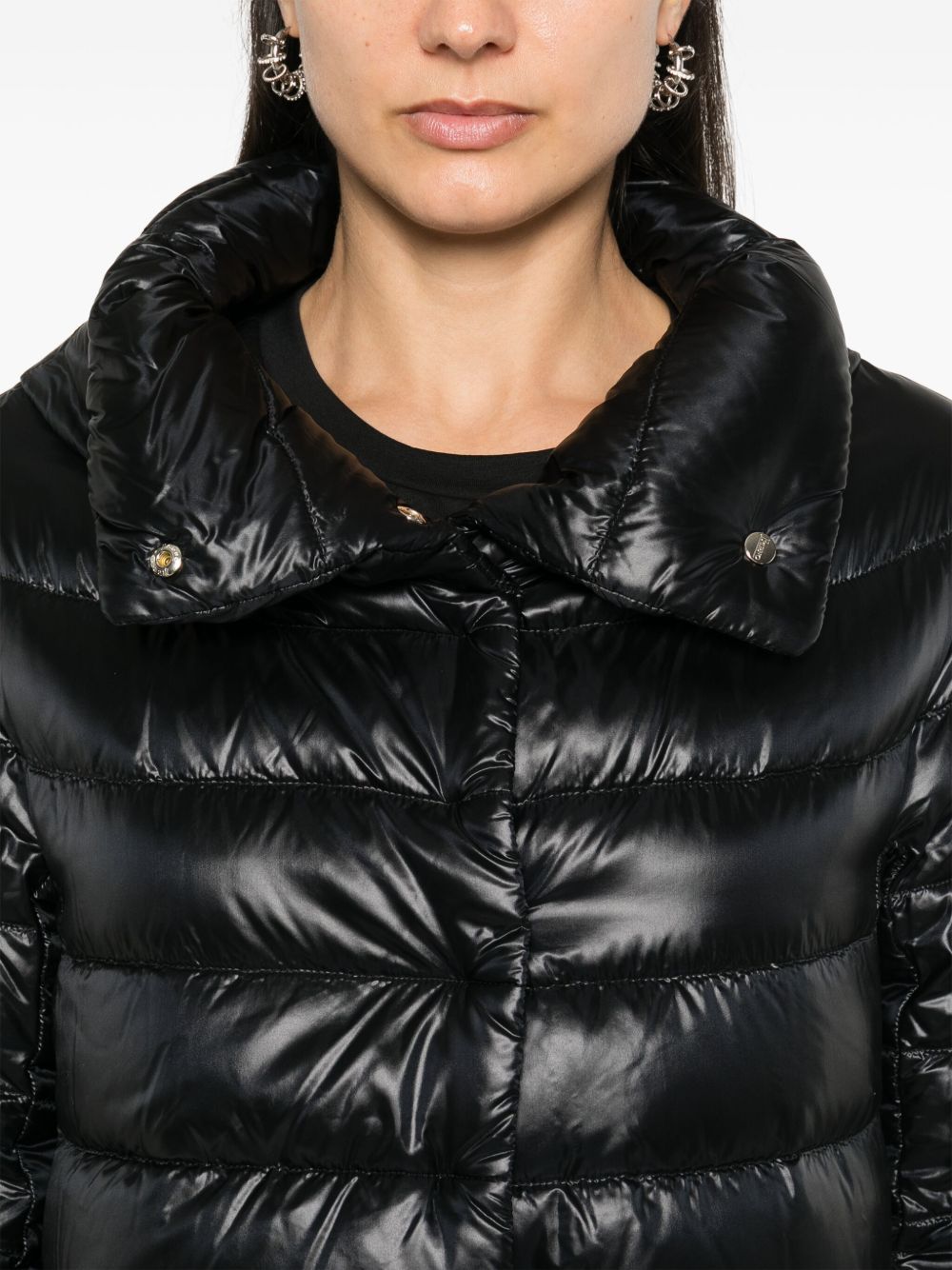 Herno Quilted Padded Down Cape Black Black
