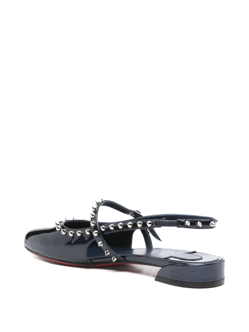 Christian Louboutin Sweet Janispikes Patent-Leather Ballerinas Blue