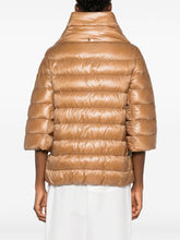 Herno Quilted Down Cape with Stand Collar in Camel Camel