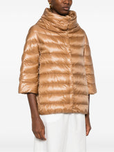 Herno Quilted Down Cape with Stand Collar in Camel Camel