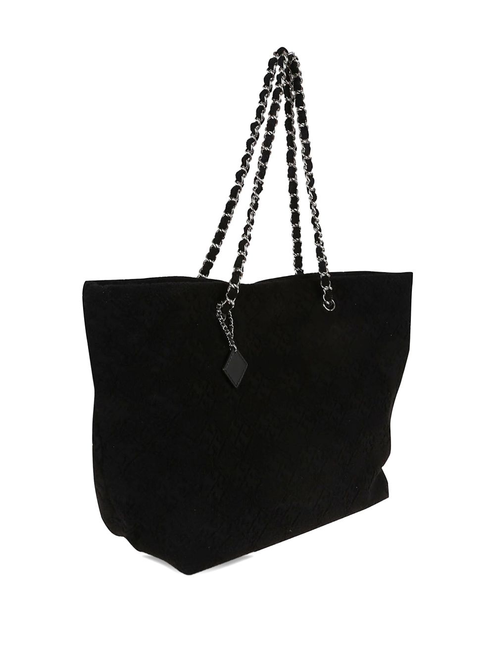 Tory Burch Ella Allover Logo Terry Cotton Tote Bag Black