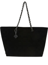 Tory Burch Ella Allover Logo Terry Cotton Tote Bag Black