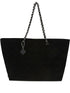 Tory Burch Ella Allover Logo Terry Cotton Tote Bag Black
